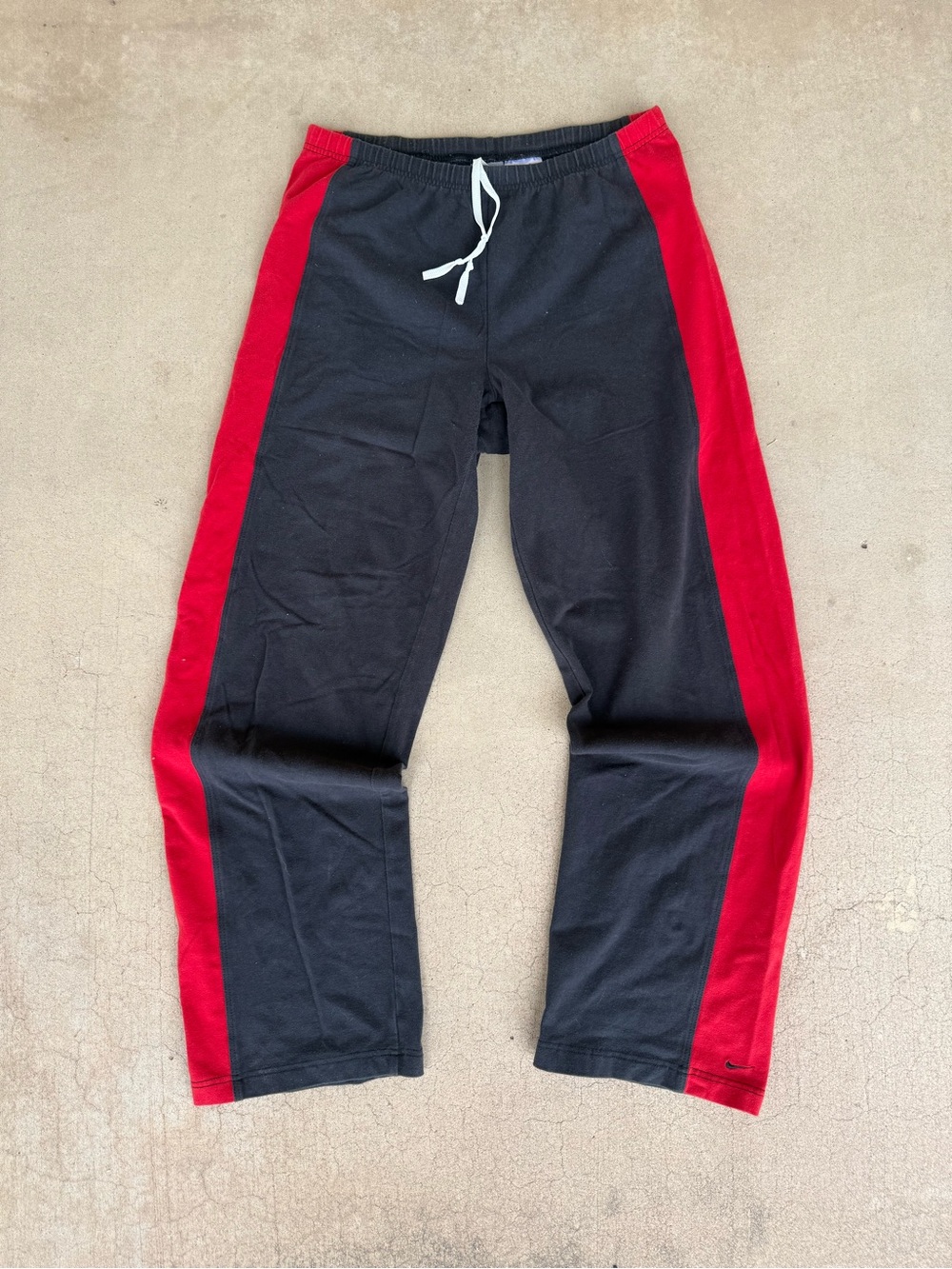 Vintage Nike Women’s Black & Red Side Stripe Flare Pants – Size L